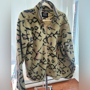 BDG Urban Outfitters Fleece Women's Patterned Jacket - Cream and Black